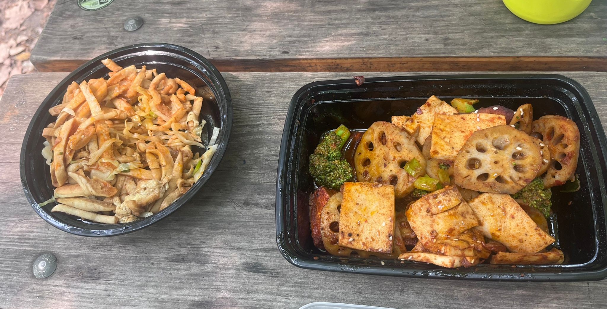 Food from Mala Project. Left: Chaobing. Right: Vegetable Dry Pot