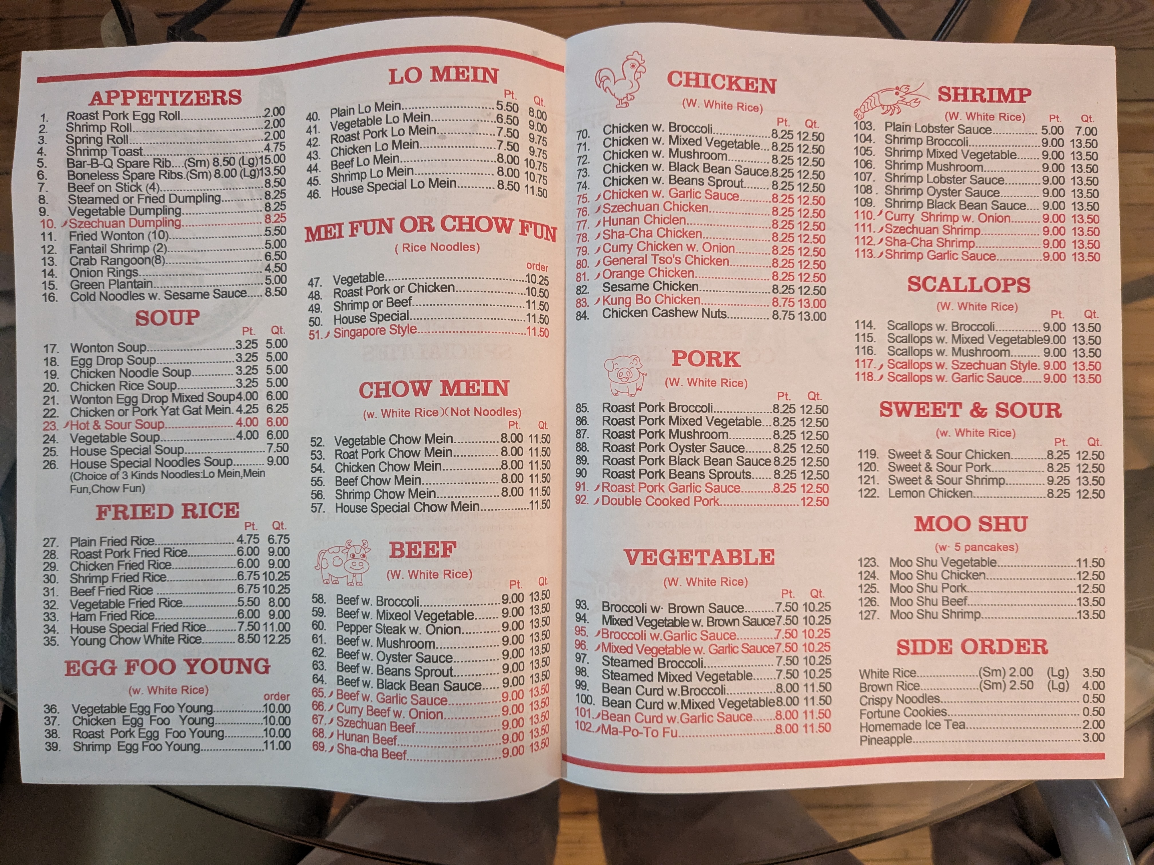 Peking Express's Menu
